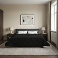 Winterbettdecke Gepolstert Schwarz 220 x 240 cm