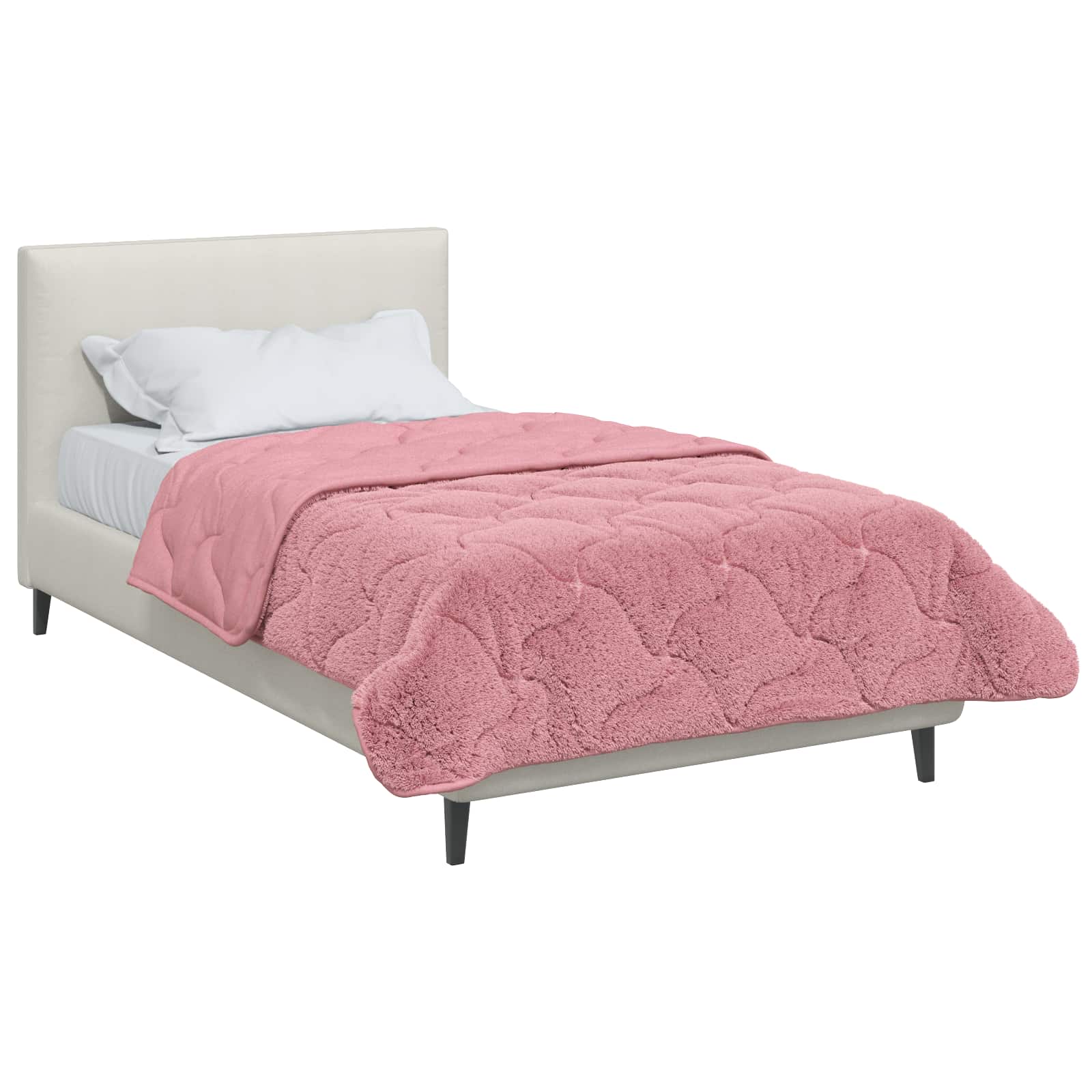 Winterbettdecke Rosa 155 x 200 cm Mikrofaser und Teddy-Fleece