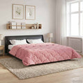 Winterbettdecke Rosa 200 x 200 cm Mikrofaser und Teddy-Fleece