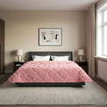Winterbettdecke Rosa 200 x 240 cm Mikrofaser und Teddy-Fleece