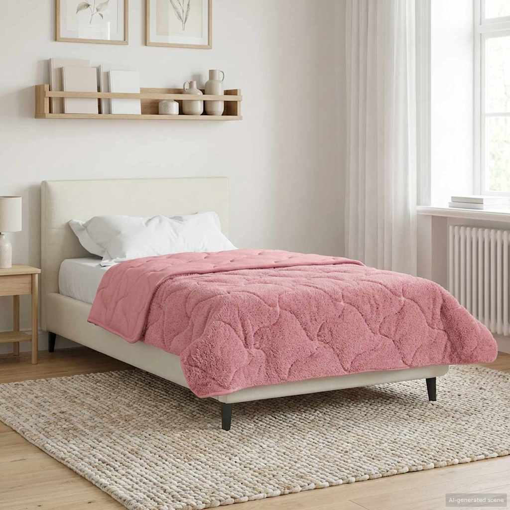 Winterbettdecke Rosa 135 x 200 cm Mikrofaser und Teddy-Fleece
