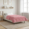 Winterbettdecke Rosa 155 x 220 cm Mikrofaser und Teddy-Fleece