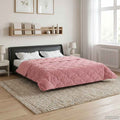 Winterbettdecke Rosa 200 x 220 cm Mikrofaser und Teddy-Fleece