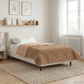 Winterbettdecke Taupe 140 x 220 cm Mikrofaser und Teddy-Fleece
