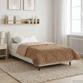 Winterbettdecke Taupe 155 x 200 cm Mikrofaser und Teddy-Fleece