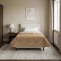Winterbettdecke Taupe 135 x 220 cm Mikrofaser und Teddy-Fleece