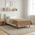 Winterbettdecke Taupe 140 x 220 cm Mikrofaser und Teddy-Fleece