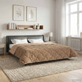 Winterbettdecke Taupe 220 x 240 cm Mikrofaser und Teddy-Fleece