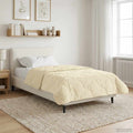 Winterbettdecke Creme 135 x 200 cm Mikrofaser und Teddy-Fleece