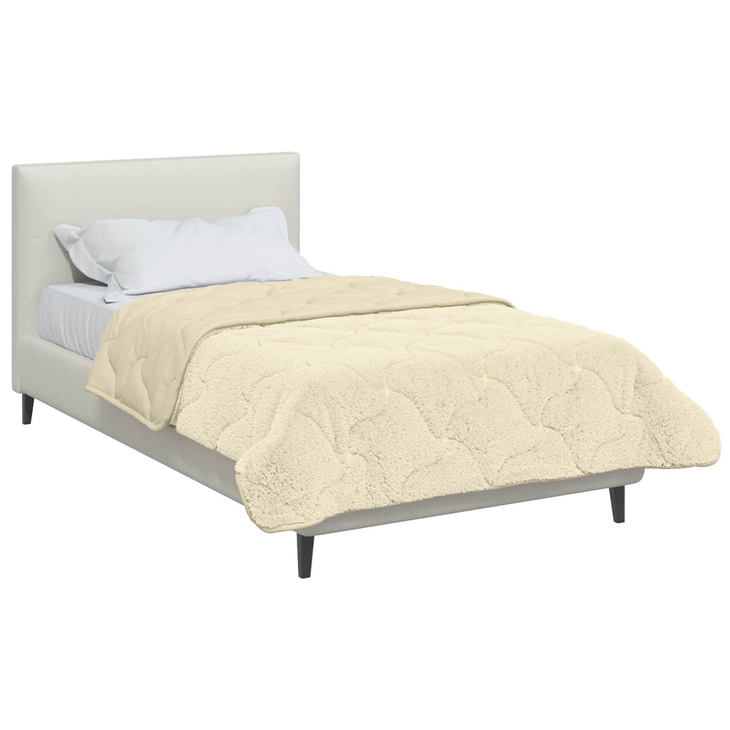 Winterbettdecke Creme 135 x 220 cm Mikrofaser und Teddy-Fleece