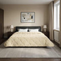 Winterbettdecke Creme 200 x 220 cm Mikrofaser und Teddy-Fleece