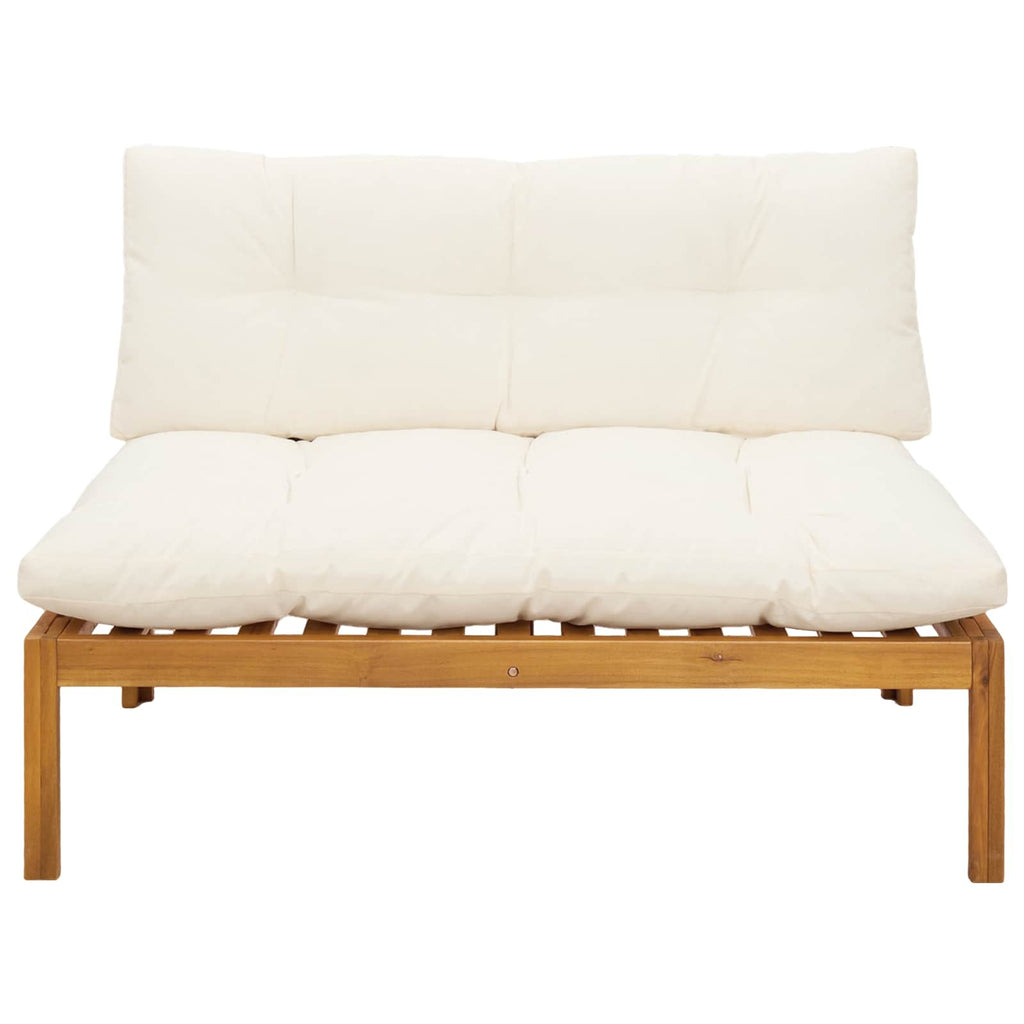 Mittelsofa Natürlich und Cremweiß Akazienholz