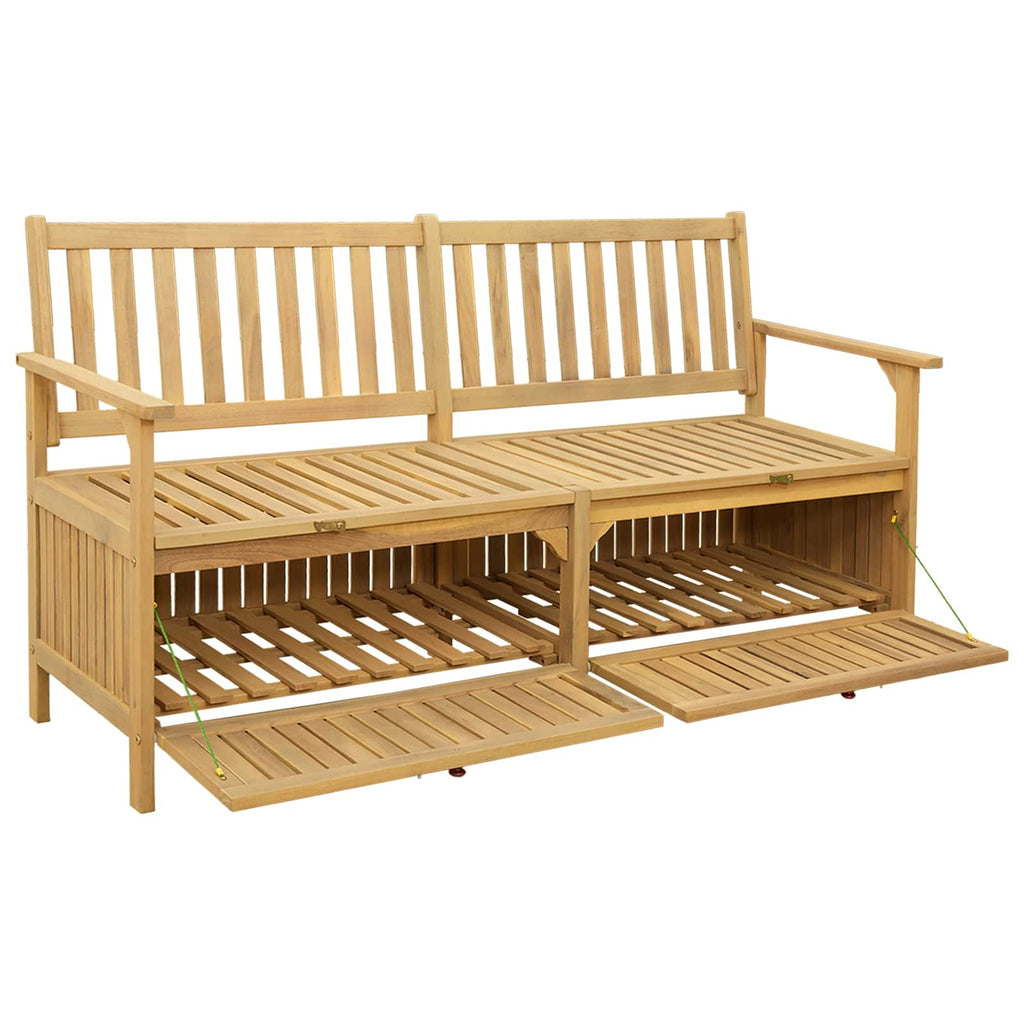 Sitzbank mit Stauraum mit Tür 148 x 63 x 84 cm Massiv-Akazie