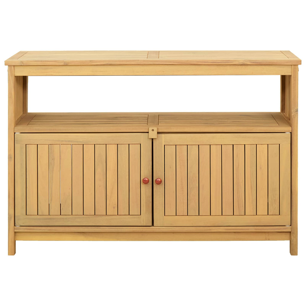 Gartenkonsole Tisch Helles Akazienholz 110 x 35 x 75 cm