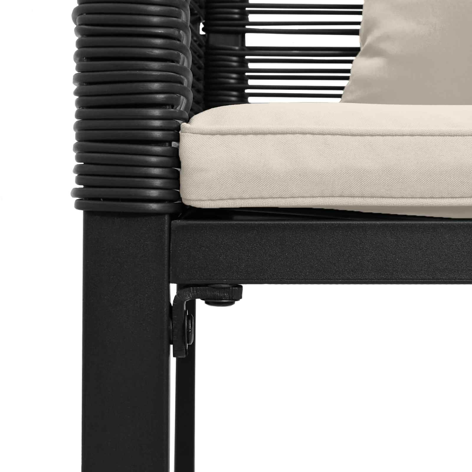 Bank Outdoor Schwarz und Cremeweiß 117 x 54 x 74,5 cm