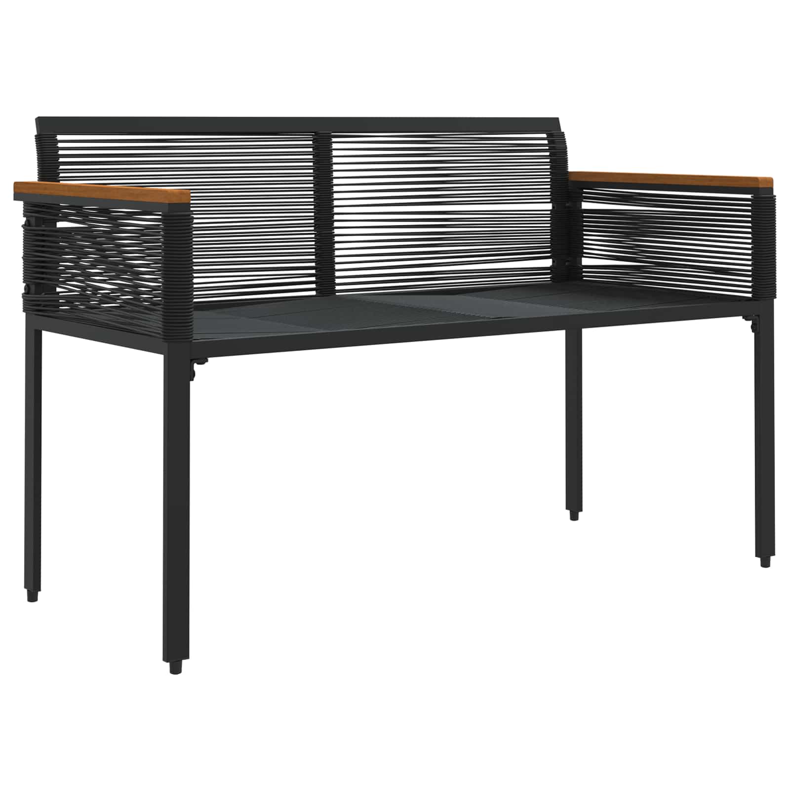 Bank Outdoor Schwarz und Cremeweiß 117 x 54 x 74,5 cm