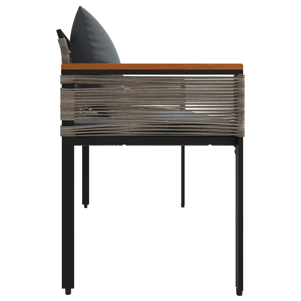 Bank Outdoor Grau und Dunkelgrau 117 x 54 x 74,5 cm Poly-Rattan