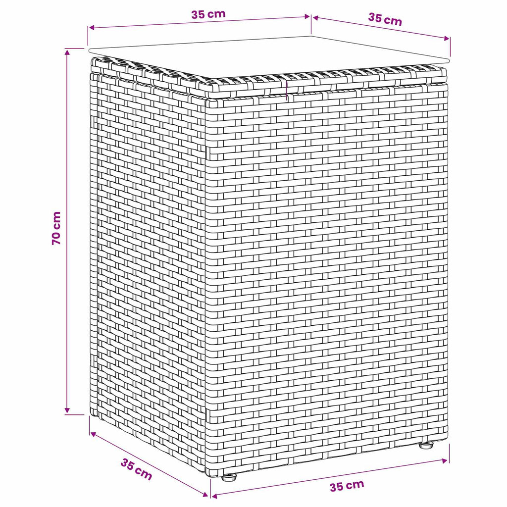 Beistelltisch Schwarz Poly-Rattan