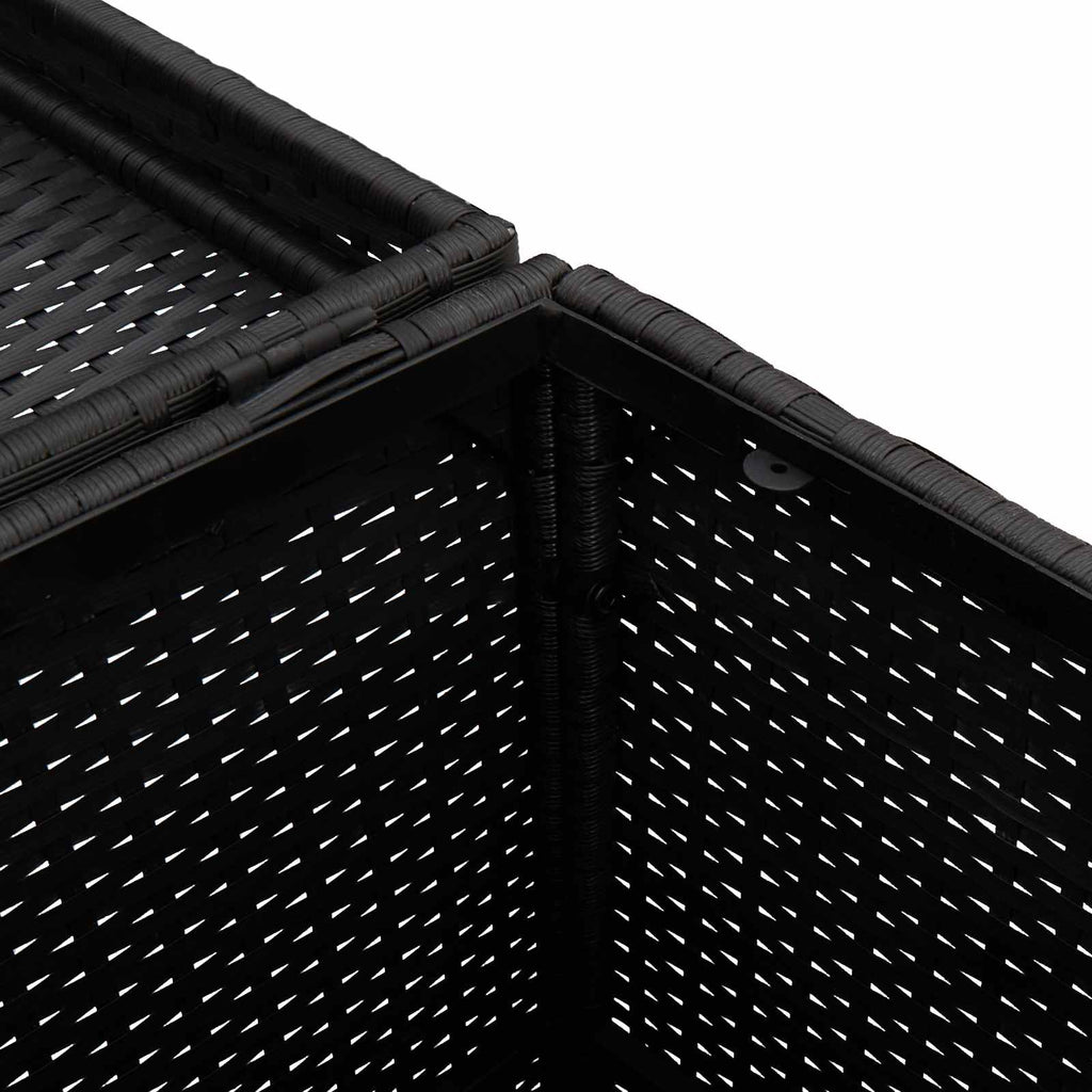 Außen-Mülltonne Schwarz 40 x 40 x 80 cm Poly-Rattan