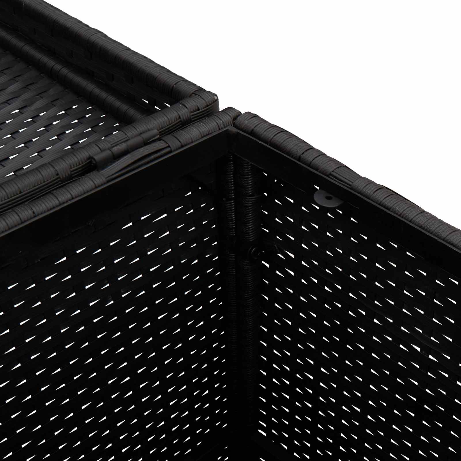 Außen-Mülltonne Schwarz 40 x 40 x 80 cm Poly-Rattan