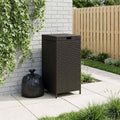 Außen-Mülltonne Schwarz 40 x 40 x 80 cm Poly-Rattan