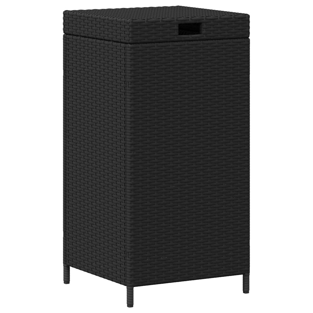 Außen-Mülltonne Schwarz 40 x 40 x 80 cm Poly-Rattan