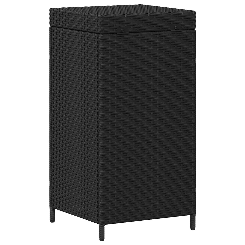Außen-Mülltonne Schwarz 40 x 40 x 80 cm Poly-Rattan