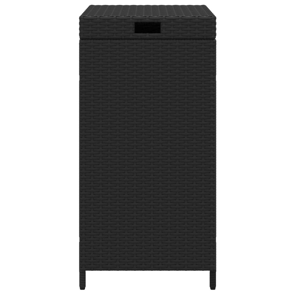 Außen-Mülltonne Schwarz 40 x 40 x 80 cm Poly-Rattan