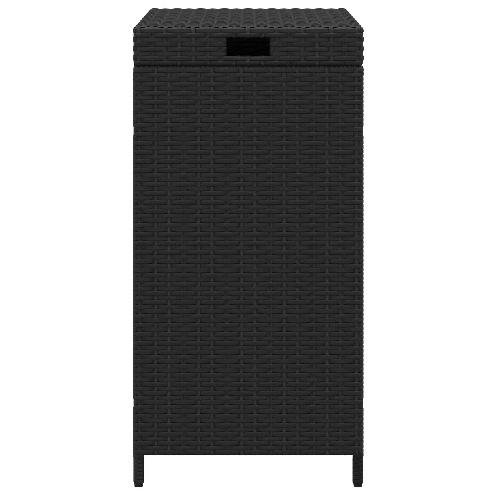 Außen-Mülltonne Schwarz 40 x 40 x 80 cm Poly-Rattan