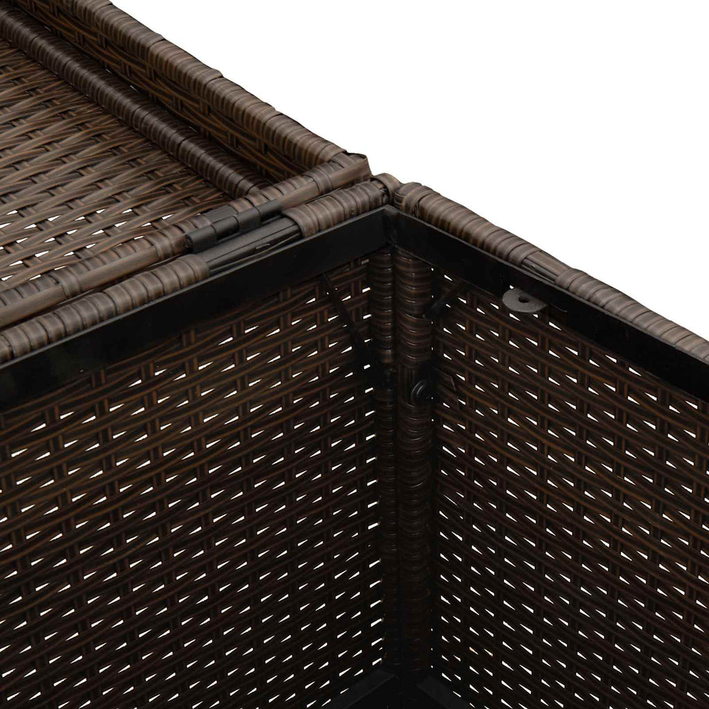 Außen-Mülltonne Braun 40 x 40 x 80 cm Poly-Rattan