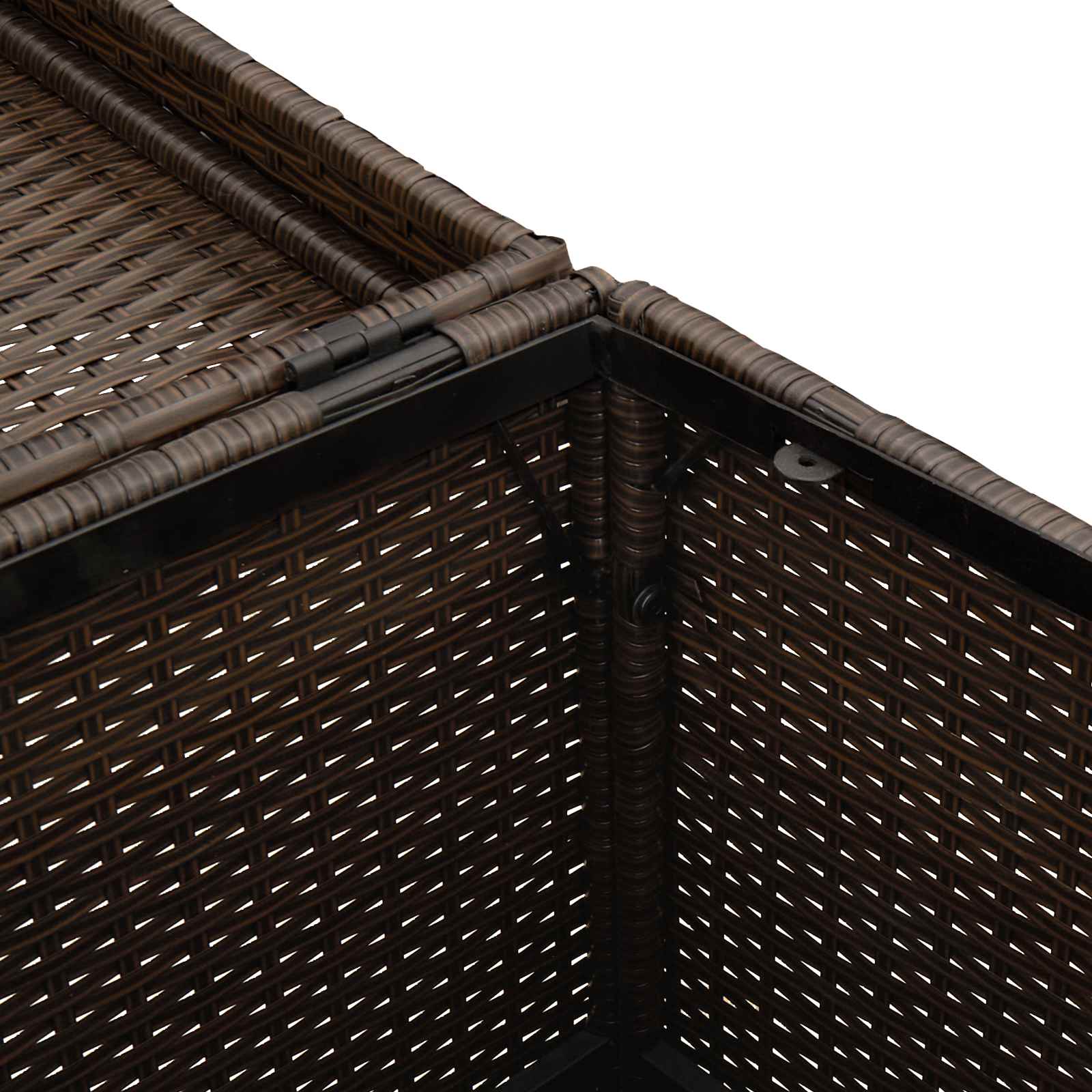 Außen-Mülltonne Braun 40 x 40 x 80 cm Poly-Rattan