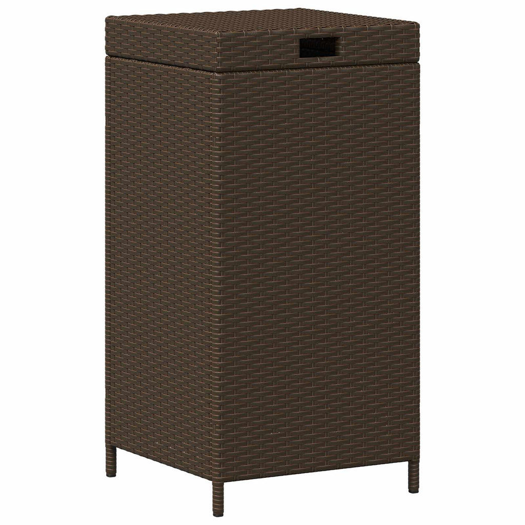 Außen-Mülltonne Braun 40 x 40 x 80 cm Poly-Rattan