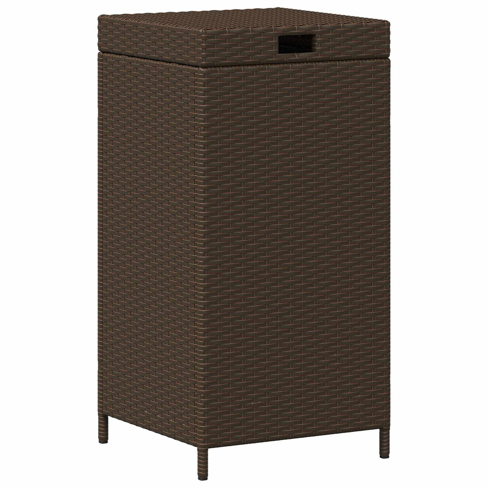 Außen-Mülltonne Braun 40 x 40 x 80 cm Poly-Rattan