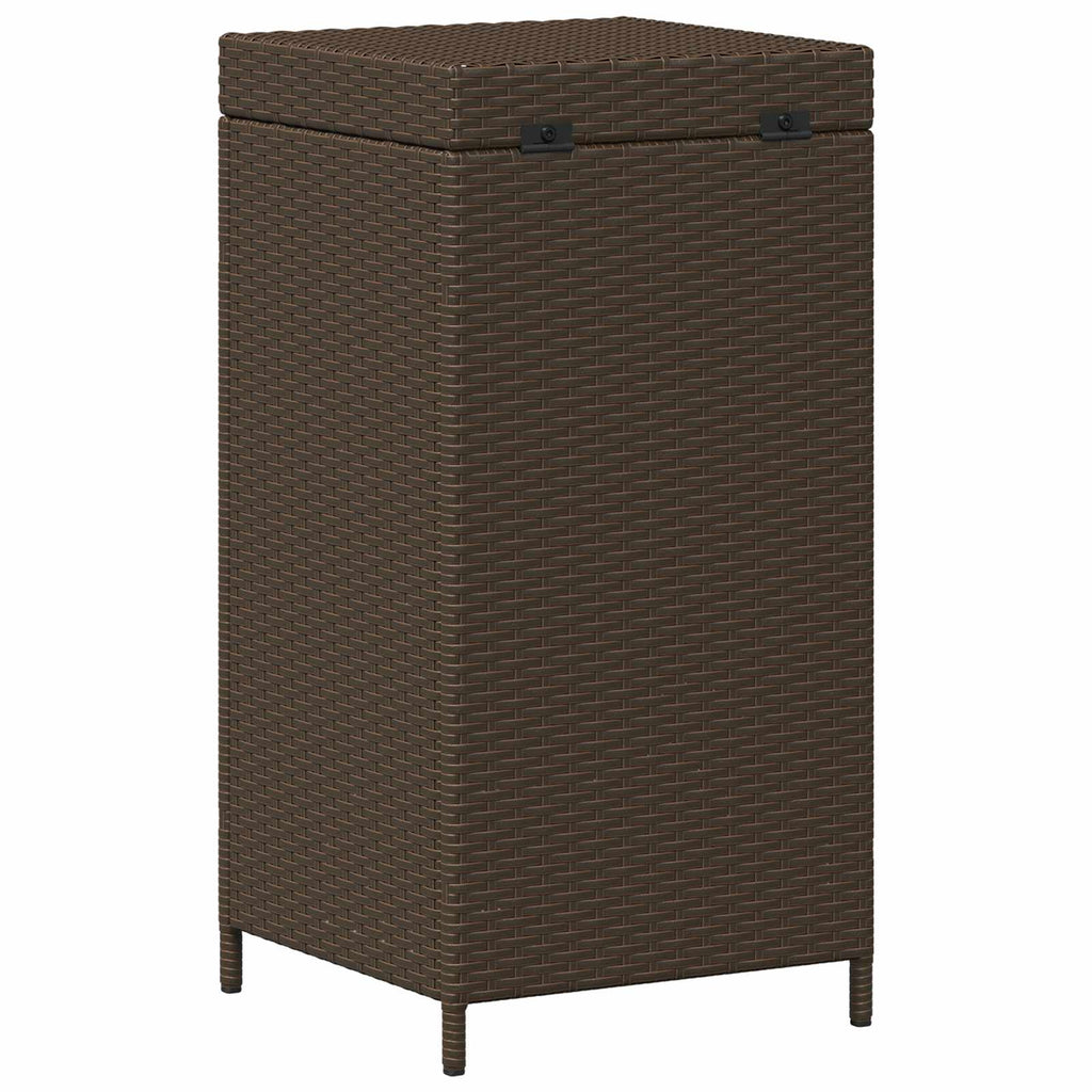 Außen-Mülltonne Braun 40 x 40 x 80 cm Poly-Rattan