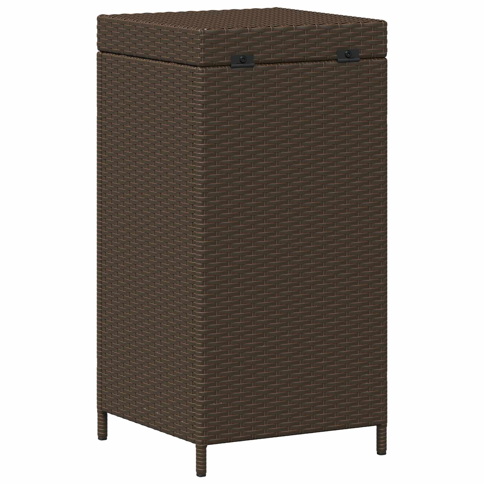 Außen-Mülltonne Braun 40 x 40 x 80 cm Poly-Rattan