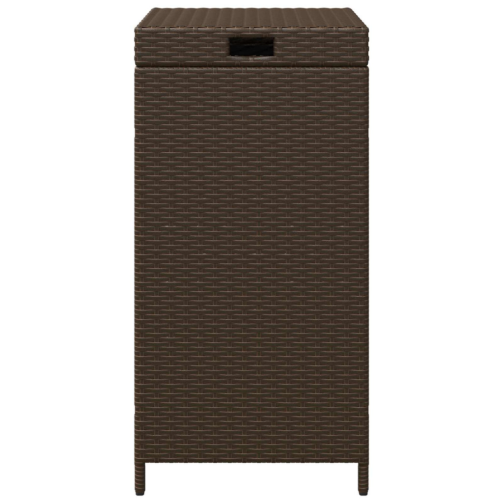 Außen-Mülltonne Braun 40 x 40 x 80 cm Poly-Rattan