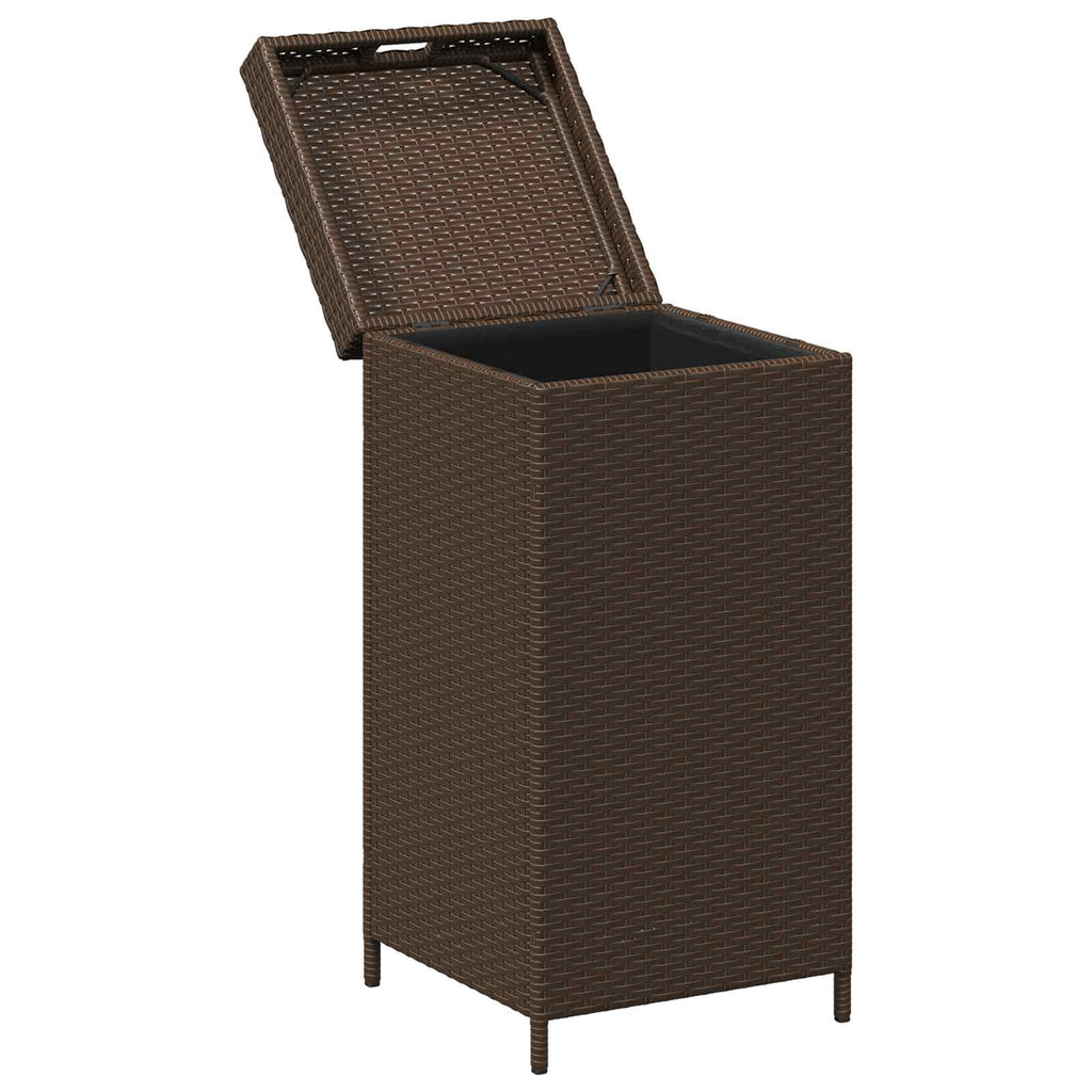 Außen-Mülltonne Braun 40 x 40 x 80 cm Poly-Rattan
