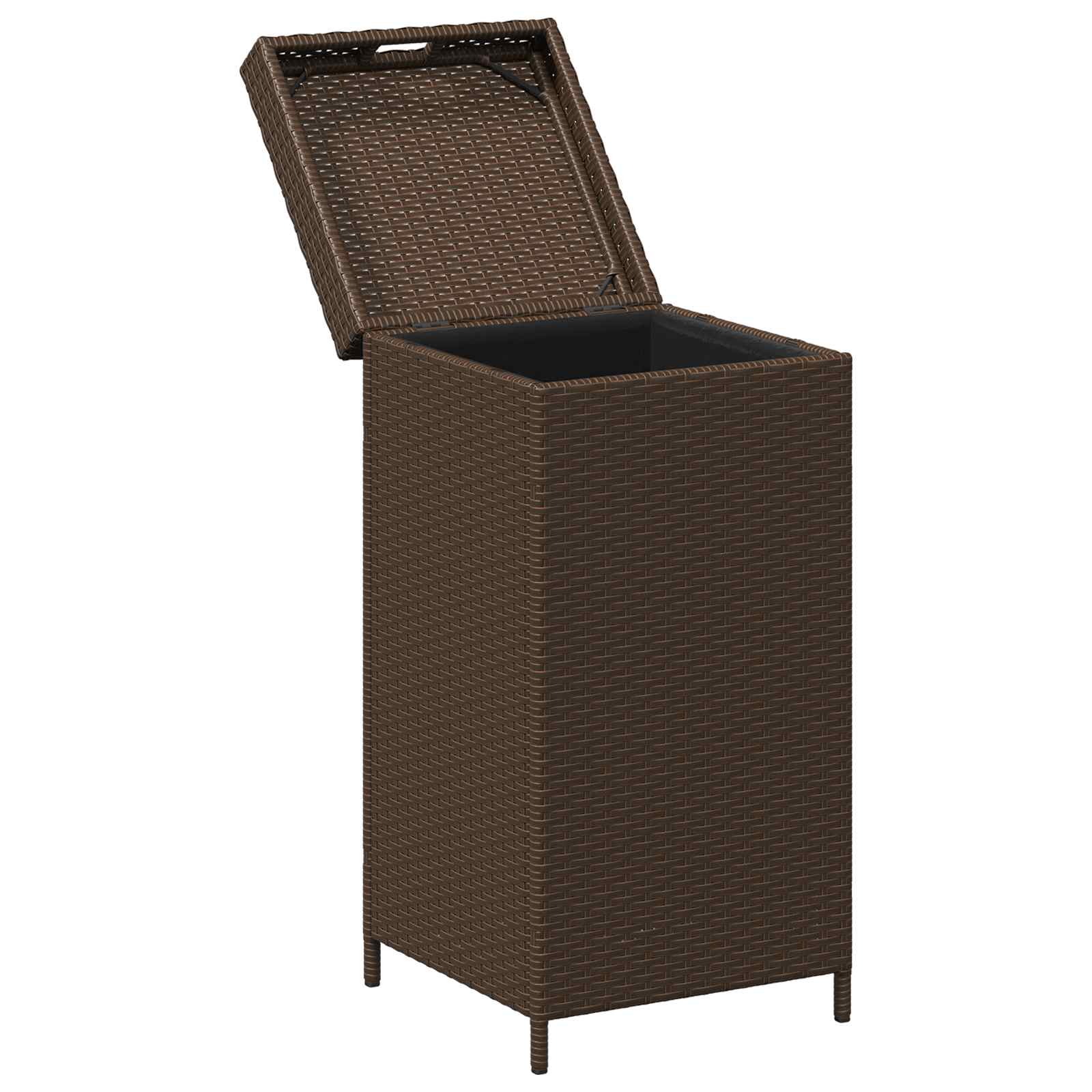 Außen-Mülltonne Braun 40 x 40 x 80 cm Poly-Rattan