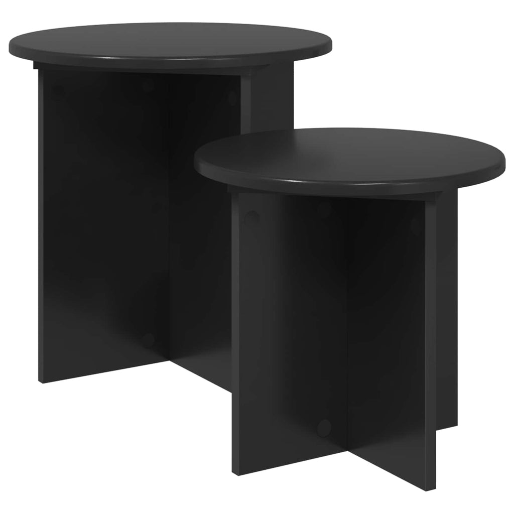 Beistelltisch-Set 2 pcs Schwarze Eiche Holzwerkstoff