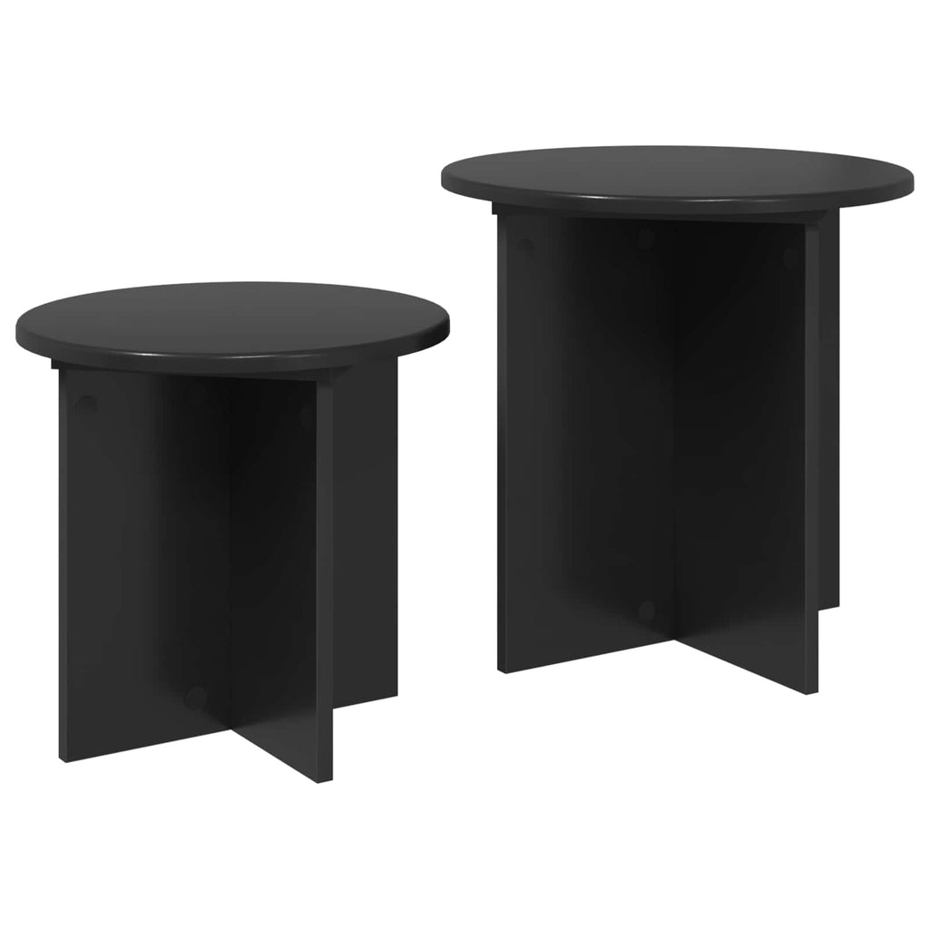 Beistelltisch-Set 2 pcs Schwarze Eiche Holzwerkstoff