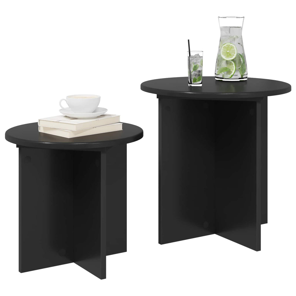 Beistelltisch-Set 2 pcs Schwarze Eiche Holzwerkstoff
