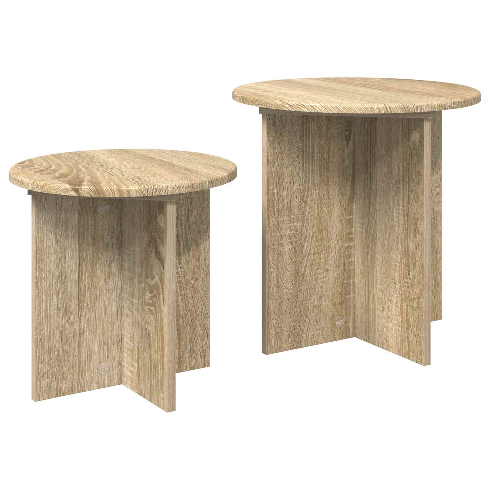 Beistelltisch-Set mit Speicher 2 pcs Sonoma-Eiche Holzwerkstoff