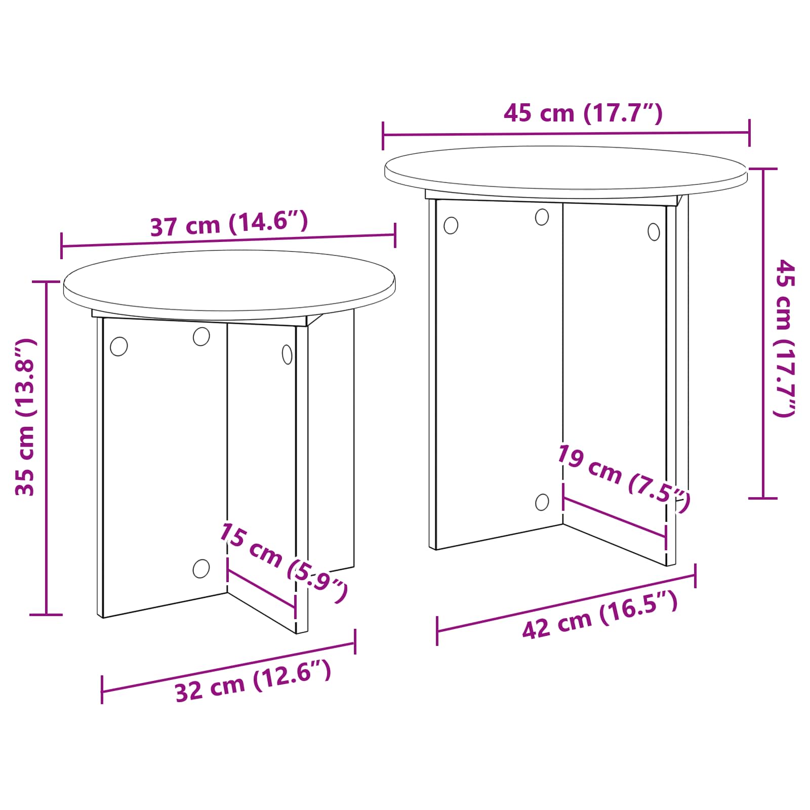 Beistelltisch-Set mit Speicher 2 pcs Sonoma-Eiche Holzwerkstoff