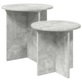Beistelltisch-Set mit Speicher 2 pcs Betongrau Holzwerkstoff