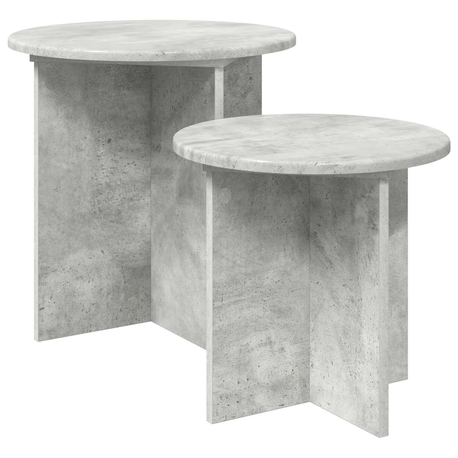 Beistelltisch-Set mit Speicher 2 pcs Betongrau Holzwerkstoff