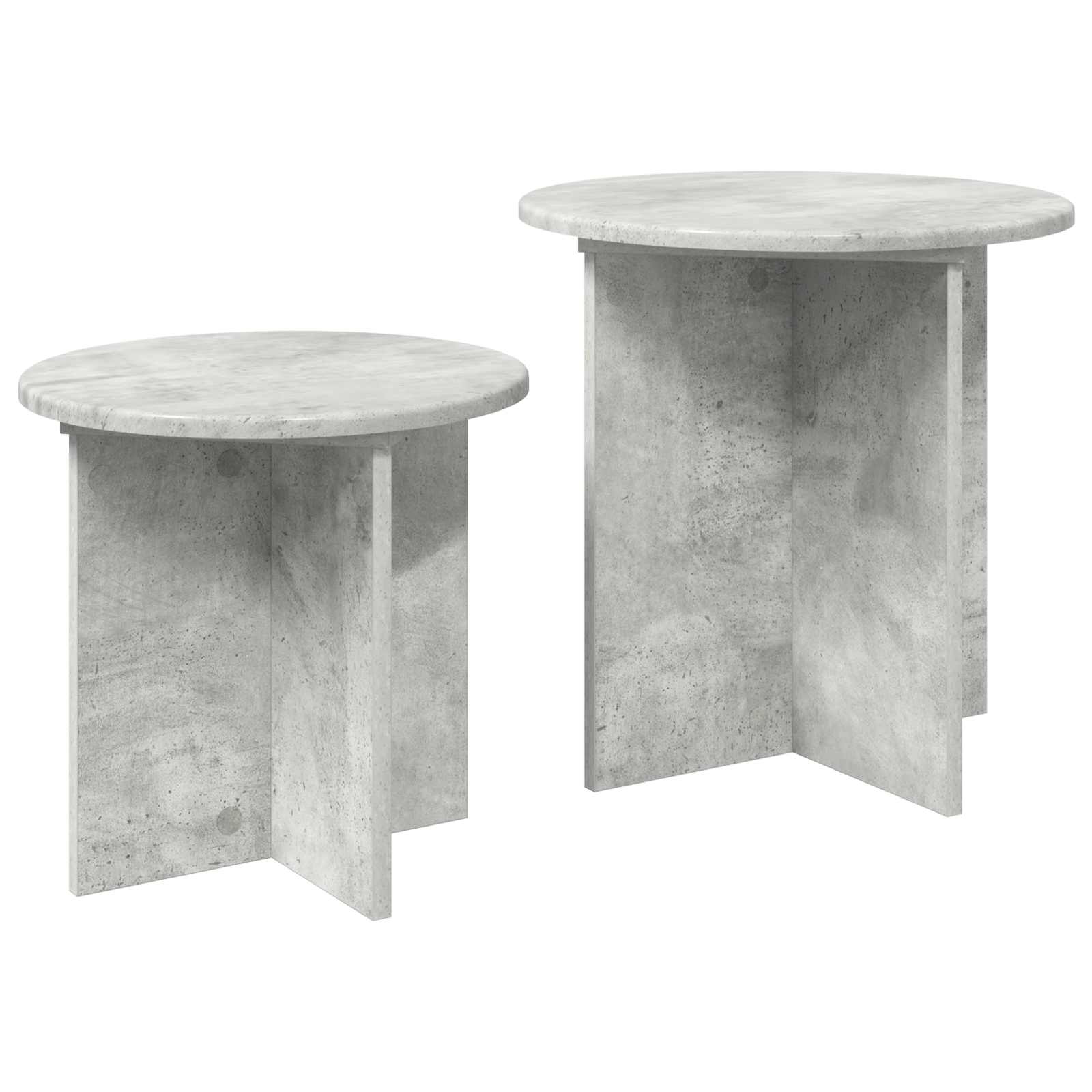 Beistelltisch-Set mit Speicher 2 pcs Betongrau Holzwerkstoff