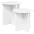 Beistelltisch-Set 2 pcs Hochglanz Weiß Holzwerkstoff