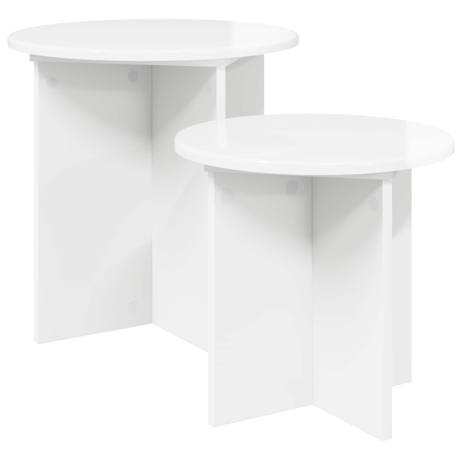 Beistelltisch-Set 2 pcs Hochglanz Weiß Holzwerkstoff