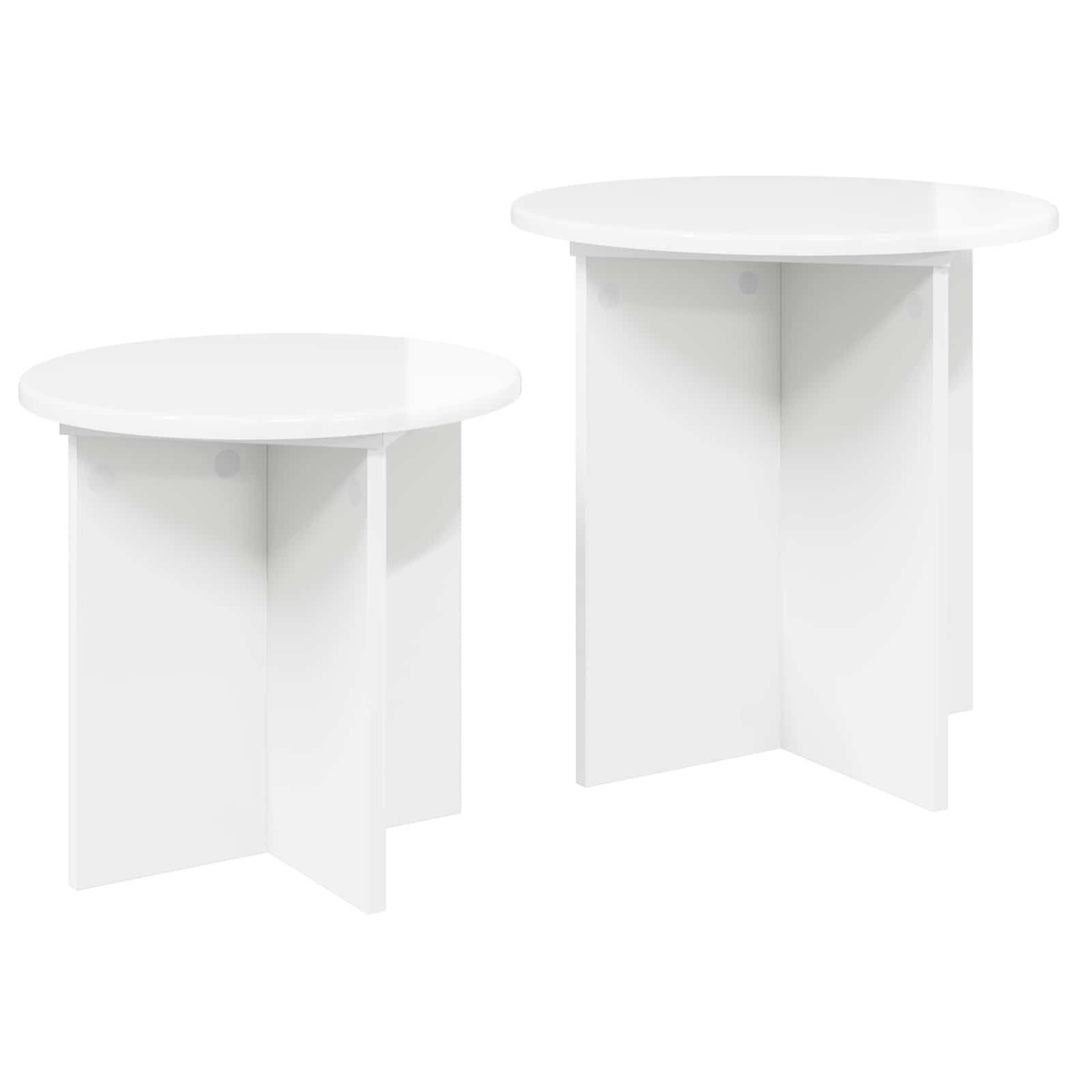 Beistelltisch-Set 2 pcs Hochglanz Weiß Holzwerkstoff