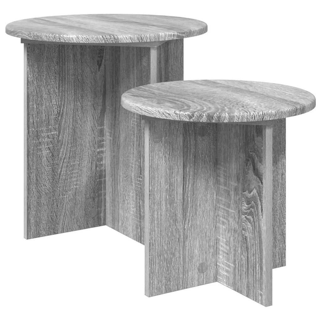 Beistelltisch-Set 2 pcs Graues Sonoma Holzwerkstoff